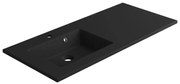 Lavabo a incasso rettangolare vasca a sinistra Neo L 106 x H 11.2 x P 48.5 cm in composito minerale di resina gelificata nero opaco