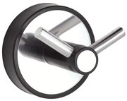 Kamalu - Appendino bagno doppio gancio in acciaio inox lucido e dettagli in ABS nero | NICO-N