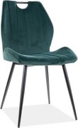 Sedia Arco in velluto verde/nero - L52 x H44 x H92 cm