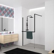 Walk-in eli design L 140 x H 200 cm, vetro 8 mm vetro senza finitura / trasparente nero