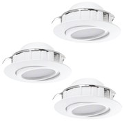 Faretto Ad Incasso Contemporaneo Pineda In Policarbonato Bianco 3 Luci Led 4,9W