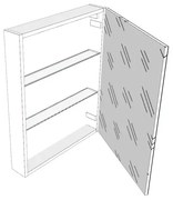 Pensile bagno Easy colore su ordinazione, 3 ante apertura da sinistra P 20 x L 60 x H 75 cm