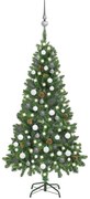 Albero di Natale Preilluminato con Palline e Pigne, Albero di Natale Preilluminato con Palline e Pigne 150 cm II