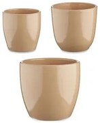 Set di Vasi Beige Argilla (3 Pezzi) (22,5 x 18,5 x 22,5 cm)