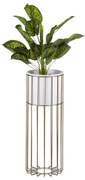 Vaso da fiori in metallo LOFT 55x20 cm oro/bianco