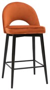 Sgabello da bar design in velluto terracotta e metallo H69 cm BELLEROSE