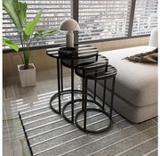 SET 3x Tavolino ALYA diametro 34/42/50 cm nero