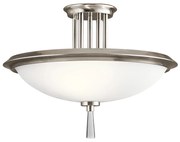 Lampadario Contemporaneo Dreyfus Acciaio Peltro Classico Vetro 3 Luci E27