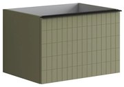 Mobile da bagno sotto lavabo Pixel grid verde laccato opaco L 60 x H 40 x P 45.5 cm 1 cassetto, lavabo non incluso