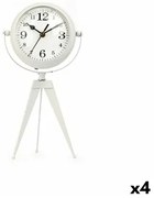 Orologio da Tavolo Tripode Bianco Metallo 14 x 30 x 11 cm (4 Unità)