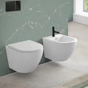 Sanitari sospesi scarico a vortice e copriwc soft-close Tao