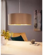 Lampadario Glamour Maserlo marrone paralume oro 3x E27 Ø53cm EGLO