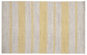 Tappeto / Scendiletto rettangolare beige a righe gialle 50 x 80 cm CABOURG