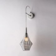 Applique in ferro con vetro grigio pyrex 1 luce zeus