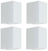 Prios applique da esterno Tetje, bianco, angolare, 10 cm, set di 4