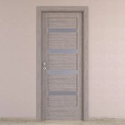 Porta interna a battente Capena 5 in legno colore beige, L 60 x H 210 cm, apertura a destra
