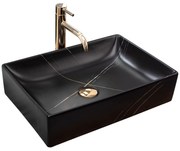 Lavabo da appoggio Rea Inga Black Marble Mat