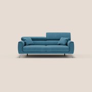 Caravaggio divano con sedute allungabili e poggiatesta reclinabili in tessuto impermeabile T02 azzurro