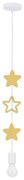 Lampadario a sospensione per bambini STARS 1xE27/20W/230V giallo/bianco