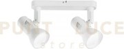 Spot carrera bianco 2 luci attacco e27 28,5x26x18,7cm in metallo or...