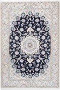 Nain Tappeto persiano 230x160 Blu (Iran) Annodato A Mano