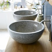 Tikamoon - Lavabo bagno in battuto di terrazzo Isa grey