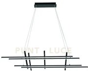 Sospensione movida nera a led 3000k 4163lm, 114w dimmerabile l.125cm