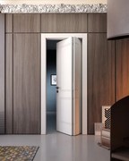 Porta pieghevole a libro asimmetrica Como bianco L 60 x H 210 cm destra