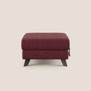 Moon Pouf contenitore e piedini alti in tessuto morbido ad intreccio soft-touch impermeabile T06 rosso