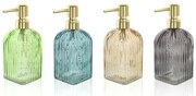 Set 4 pz dispensatore sapone liquido in vetro colorato con capacità 400 ml