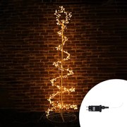 Albero luminoso a spirale da 350 Led altezza 180cm Bianco Caldo Wisdom