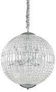 Sospensione Moderna Luxor Metallo-Cristallo Cromo 8 Luci G9 3W 3000K Luce Calda