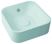 Lavabo da appoggio Capsule quadrato in pietra L 38 x P 38 x H 13.2 cm bianco