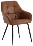 Set di sedie da pranzo marrone in imbottito con braccioli 2 pz Nolan Square – Unique Furniture