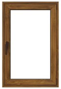 Finestra in PVC Rovere dorato L 80 x H 120 cm, 1 anta apertura a destra
