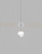 Puppet sospensione p bianco sfumato cromo lucido 1 luce attacco g9
