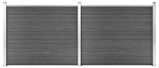 Set Pannelli Di Recinzione İn Wpc 353x146 Cm Nero /