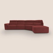 Clark Divano angolare con opzione relax elettrico in tessuto smacchiabile impermeabile T17 rosso