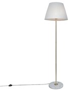 Lampada da terra retrò in ottone con paralume plissettato color crema da 45 cm - KASO