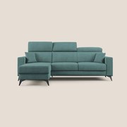 Pegaso divano letto angolare con poggiatesta reclinabili e rivestimento impermeabile T02 petrolio