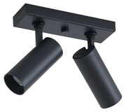Plafoniera moderna nera con 2 luci LED dimmerabili - Tate