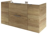 Mobile da bagno sospeso sotto lavabo L 120 x H 64 x P 48 cm rovere miele, 2 cassetti SENSEA Apertura push-pull Neo Frame, Maniglie acquistabili separatamente