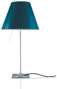 Luceplan - Costanza Lampada da Tavolo con Dimmer Alu/Blu Petrolio Luceplan