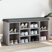 Panca porta scarpe grigio sonoma 102x32x50 cm legno multistrato