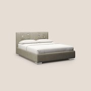 Horus letto imbottito contenitore e presa USB sulla testata in tessuto impermeabile T02 panna