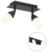 Faretto da bagno moderno nero a 2 luci IP44 - Japie