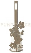 Porta carta igienica da terra fior di loto beige in ferro 15x50hcm