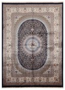 Tappeto Qoum Shah 5 orientale in cotone blu, L 190 x L 67 cm