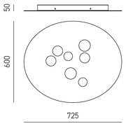 Plafoniera Moderna Luna Metallo E Alluminio Bianco 7 Luci Gx53