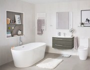 Mobile sottolavabo e lavabo Imagine per vasca centrale grigio sangallo L 90 x H 48 x P 48 cm 2 cassetti